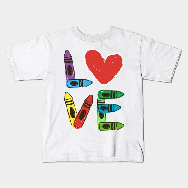 Valentines Day Teacher Pre-K Preschool Kindergarten LOVE Kids T-Shirt by psiloveyou